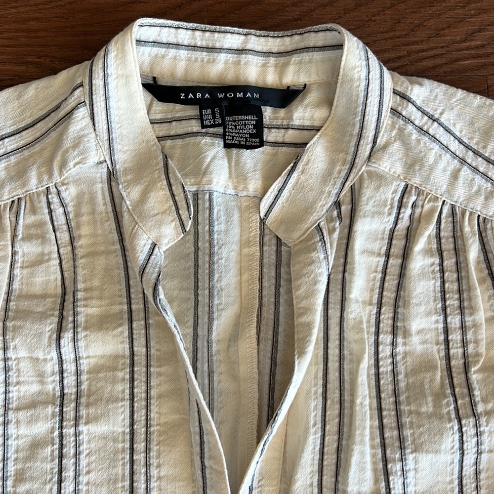 Zara Woman Striped Buttondown - Picture 4 of 8